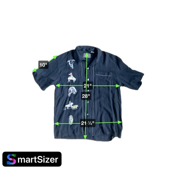 Scully Mens Western Charm Embroidered Black Button Down Silk Shirt Size Medium - Picture 11 of 11